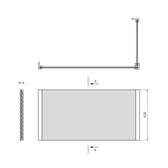 UNIVERSAL rohový panel 150x80x52cm, L/R