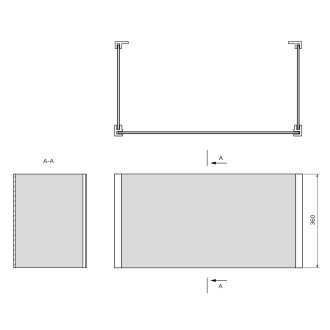 UNIVERSAL U panel 75x100x75x36cm