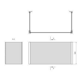 UNIVERSAL U panel 120x180x120x64cm