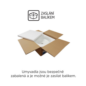 Mereo Umyvadlo na desku bez přepadu, 400x400x145 mm, kulaté, keramické - pro zaslání balíkem