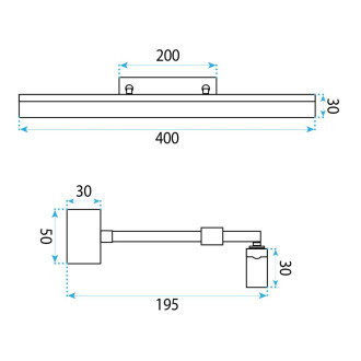 Koupelnové nástěnné LED svítidlo APP1872 40 CM GOLD