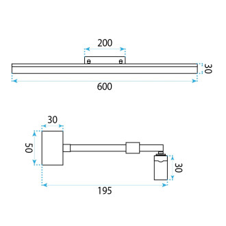 Koupelnové nástěnné LED svítidlo APP1879-1W 60cm BLACK