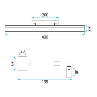 Koupelnové nástěnné LED svítidlo APP1875-1W 40cm BRUSH GOLD