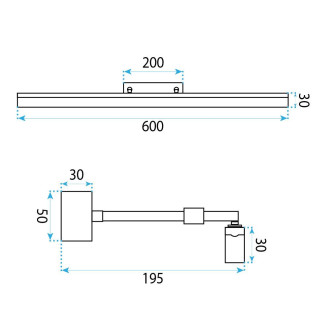 Koupelnové nástěnné LED svítidlo APP1876-1W 60cm BRUSH GOLD