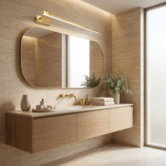 Koupelnové nástěnné LED svítidlo SWE033-1W 80cm BRUSH GOLD