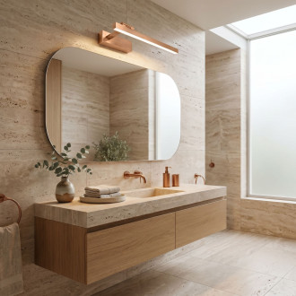 Koupelnové nástěnné LED svítidlo SWE037-1W 40cm BRUSH COPPER