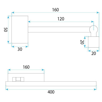 Koupelnové nástěnné LED svítidlo SWE034-1W 40cm BLACK