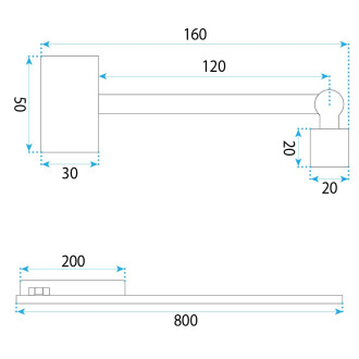 Koupelnové nástěnné LED svítidlo SWE036-1W 80cm BLACK