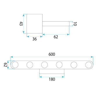 Koupelnové nástěnné LED svítidlo SWE055-W BLACK