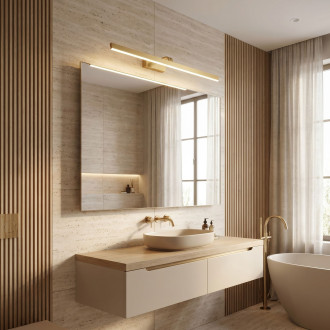 Koupelnové nástěnné LED svítidlo SWE009-1W 73cm BRUSH GOLD