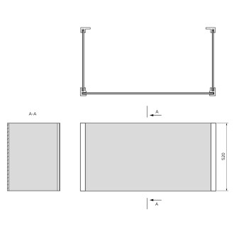 UNIVERSAL U panel 70x150x70x52cm