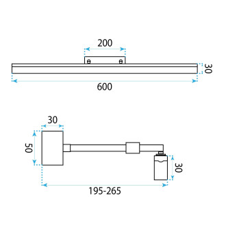 Rea APP1870-1W Chrome 60 cm Koupelnové nástěnné LED svítidlo OSW-66026