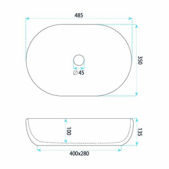 Rea Veronica Mat Umyvadlo na desku REA-U3900