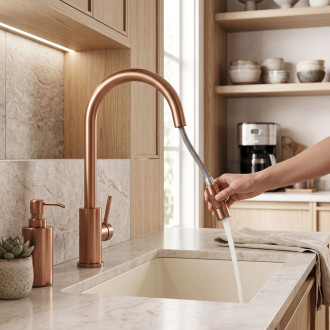 Uzávěr s perlátorem pro kuchyňskou baterii REA Fresh Brush Copper