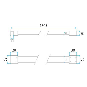 Vzpěra pro sprchovou zástěnu 150 cm Rea Brush Copper