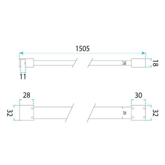 Vzpěra pro sprchovou zástěnu 150 cm Rea Chrome