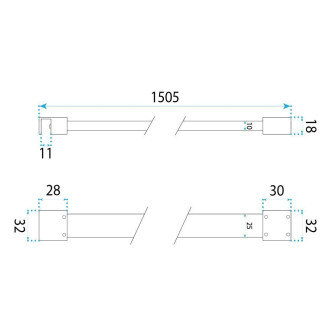 Vzpěra pro sprchovou zástěnu 150 cm Rea Black