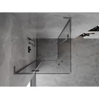 Mexen Mist-H L Duo kabina prysznicowa uchylna 110 x 110 cm, transparent, gun gray szczotkowany - 8A5L-110L-110P-66-00