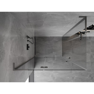 Mexen Mist-H L Duo kabina prysznicowa uchylna 70 x 70 cm, transparent, gun metal - 8A5L-070L-070P-95-00