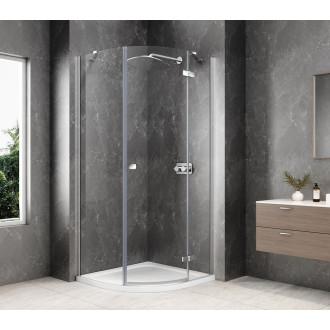 GLOBE CHROME čtvrtkruhový sprchový kout 800x800mm, čiré sklo, pravé GB2680RC
