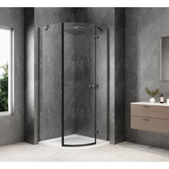 GLOBE GUN METAL čtvrtkruhový sprchový kout 800x800mm, čiré sklo, pravé GB2680RGM