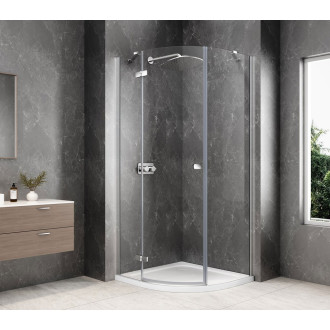 GLOBE CHROME čtvrtkruhový sprchový kout 900x900mm, čiré sklo, levé GB2690LC