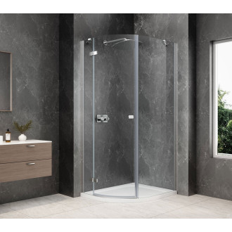 GLOBE CHROME čtvrtkruhový sprchový kout 800x900mm, čiré sklo, levé GB2890LC