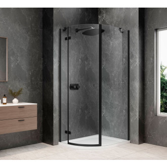 GLOBE BLACK čtvrtkruhový sprchový kout 800x900mm, čiré sklo, levé GB2890LB