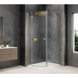 GLOBE GOLD MATT čtvrtkruhový sprchový kout 800x1000mm, čiré sklo, levé GB2810LG