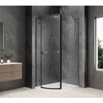 GLOBE GUN METAL čtvrtkruhový sprchový kout 800x1000mm, čiré sklo, levé GB2810LGM