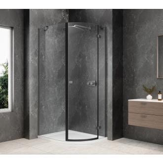 GLOBE GUN METAL čtvrtkruhový sprchový kout 800x1000mm, čiré sklo, pravé GB2810RGM