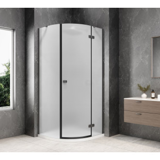 GLOBE GUN METAL čtvrtkruhový sprchový kout 900x900mm, matné sklo, pravé GB2690MRGM