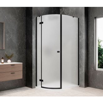 GLOBE BLACK čtvrtkruhový sprchový kout 800x900mm, matné sklo, levé GB2890MLB