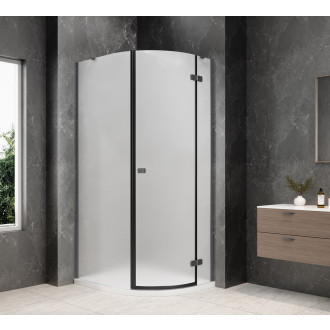 GLOBE GUN METAL čtvrtkruhový sprchový kout 800x900mm, matné sklo, pravé GB2890MRGM