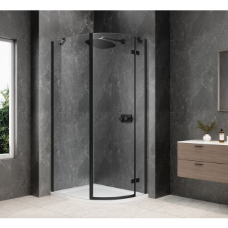 GLOBE BLACK čtvrtkruhový sprchový kout 900x1000mm, čiré sklo, pravé GB2910RB