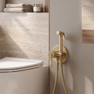 Podomítková bidetová baterie Rea Ontario Brush Gold