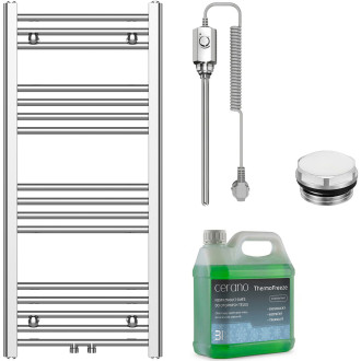 CERANO - Koupelnový elektrický radiátorový set Benito - 300W - chrom - 1000x450 mm