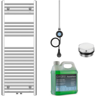CERANO - Koupelnový elektrický radiátorový set Benito - WIFI - 300W - chrom - 1200x450 mm