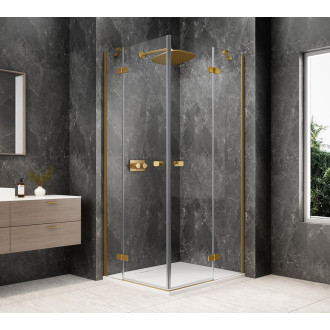 GLOBE GOLD MATT obdélníkový sprchový kout 1100x1000mm, rohový vstup, čiré sklo GB5100G