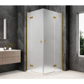 GLOBE GOLD MATT obdélníkový sprchový kout 1100x800mm, rohový vstup, matné sklo GB5180MG