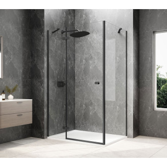 GLOBE BLACK obdélníkový sprchový kout 900x800mm, čiré sklo, levé GB1090-3215LB