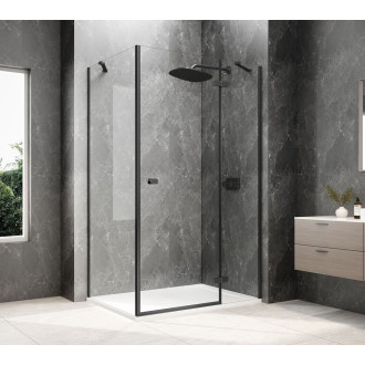 GLOBE BLACK obdélníkový sprchový kout 900x800mm, čiré sklo, pravé GB1090-3215RB