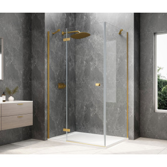 GLOBE GOLD MATT obdélníkový sprchový kout 1100x800mm, čiré sklo, levé GB1011-3215LG