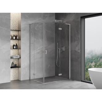 Mexen Mist-H L Duo kabina prysznicowa uchylna prawa 70 x 80 cm, transparent, nikiel szczotkowany - 8A5L-070L-080P-97-00