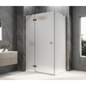 GLOBE COPPER MATT obdélníkový sprchový kout 1100x800mm, matné sklo, levé GB1011-3215MLPG