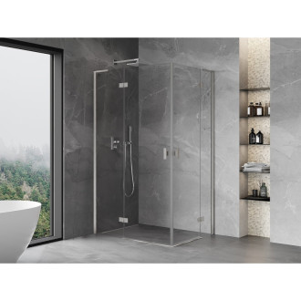 Mexen Mist-H L Duo kabina prysznicowa uchylna lewa 105 x 100 cm, transparent, nikiel szczotkowany - 8A5L-105L-100P-97-00