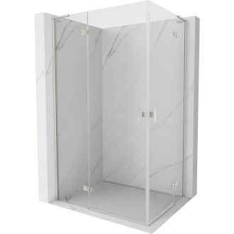 Mexen Mist-H L Duo sprchový kout s levým výklopným uzávěrem 115 x 100 cm, průhledný, kartáčovaný nikl - 8A5L-115L-100P-97-00
