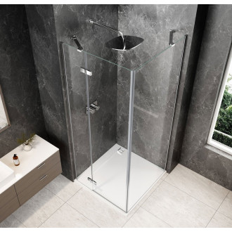 GLOBE CHROME čtvercový sprchový kout 800x800mm, čiré sklo, levé