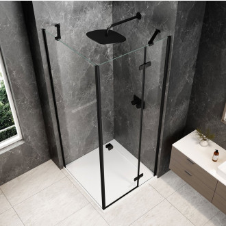 GLOBE BLACK čtvercový sprchový kout 800x800mm, čiré sklo, pravé