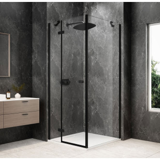 GLOBE BLACK čtvercový sprchový kout 900x900mm, čiré sklo, levé GB1090-3315LB